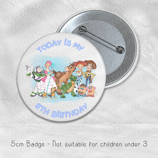 Toy Story Inspired Badge - Blue or Pink
