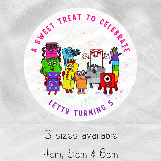 Number Block Themed Stickers