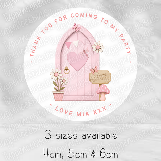 Pink Fairy Door Themed Stickers