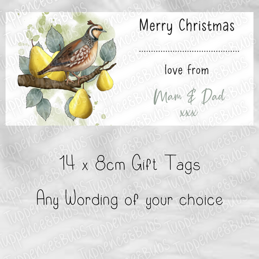 Partridge Themed Gift Labels