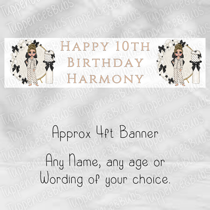 Cream & Black Bow Make Up Inspired Banner