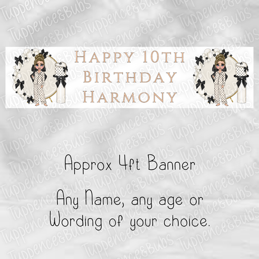 Cream & Black Bow Make Up Inspired Banner