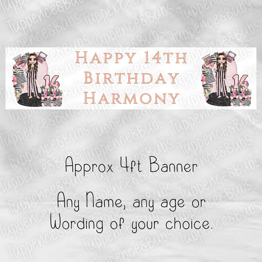 Black & White Make Up Inspired Banner - 2 Designs