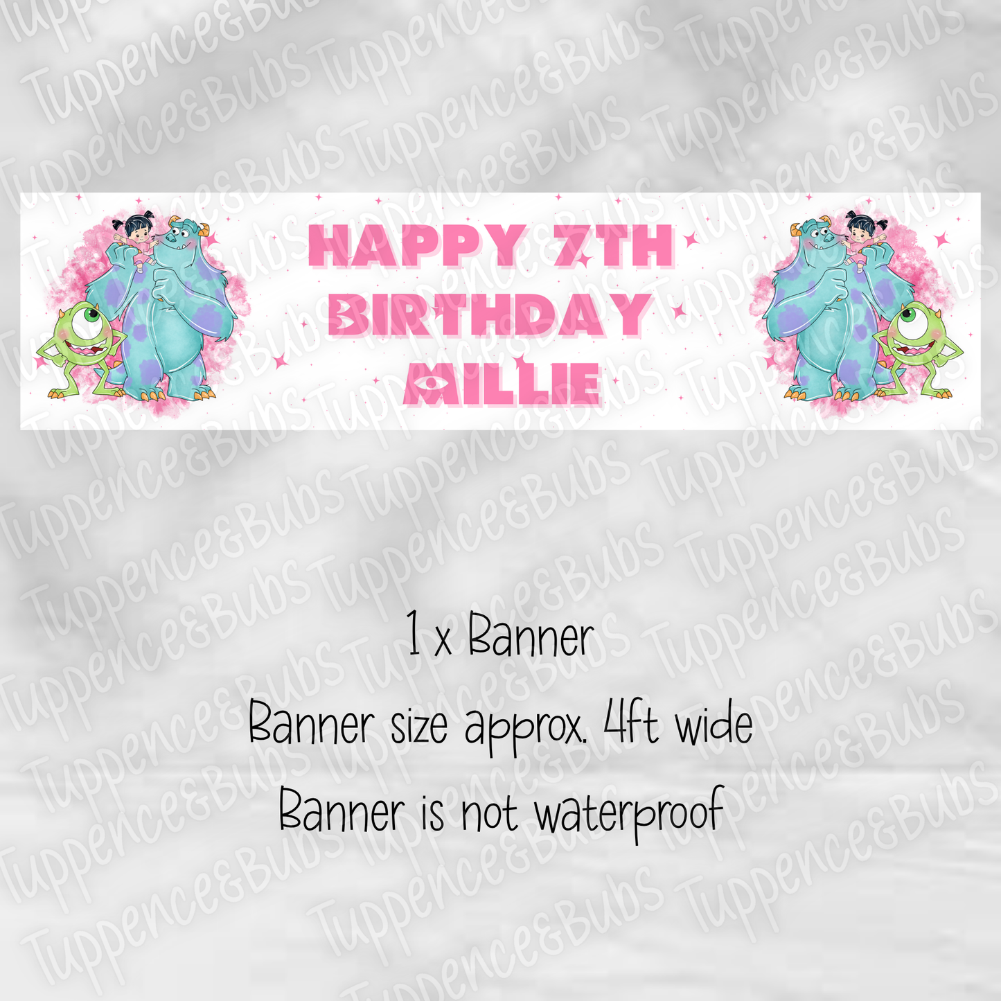 Monsters Inc Themed Banners - 3 Colours
