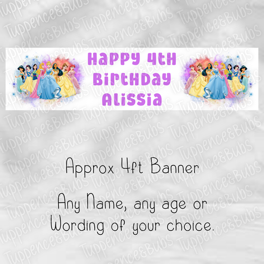 Princess Themed Birthday Banner
