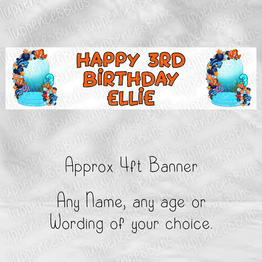 Fish Inspired Birthday Banner