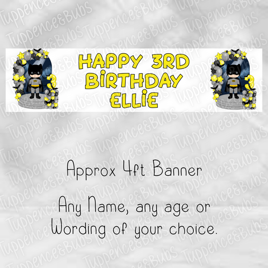 Bat Man Inspired Birthday Banner