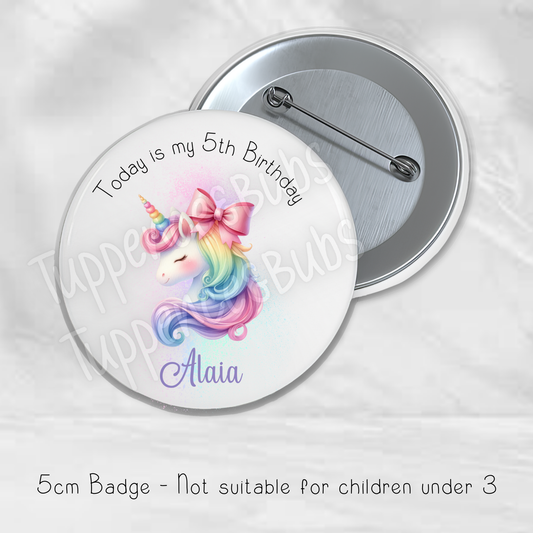 Rainbow Unicorn Pastel Badge
