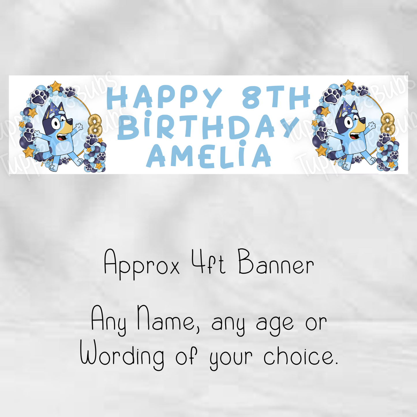 Blue Dog Inspired Birthday Banner