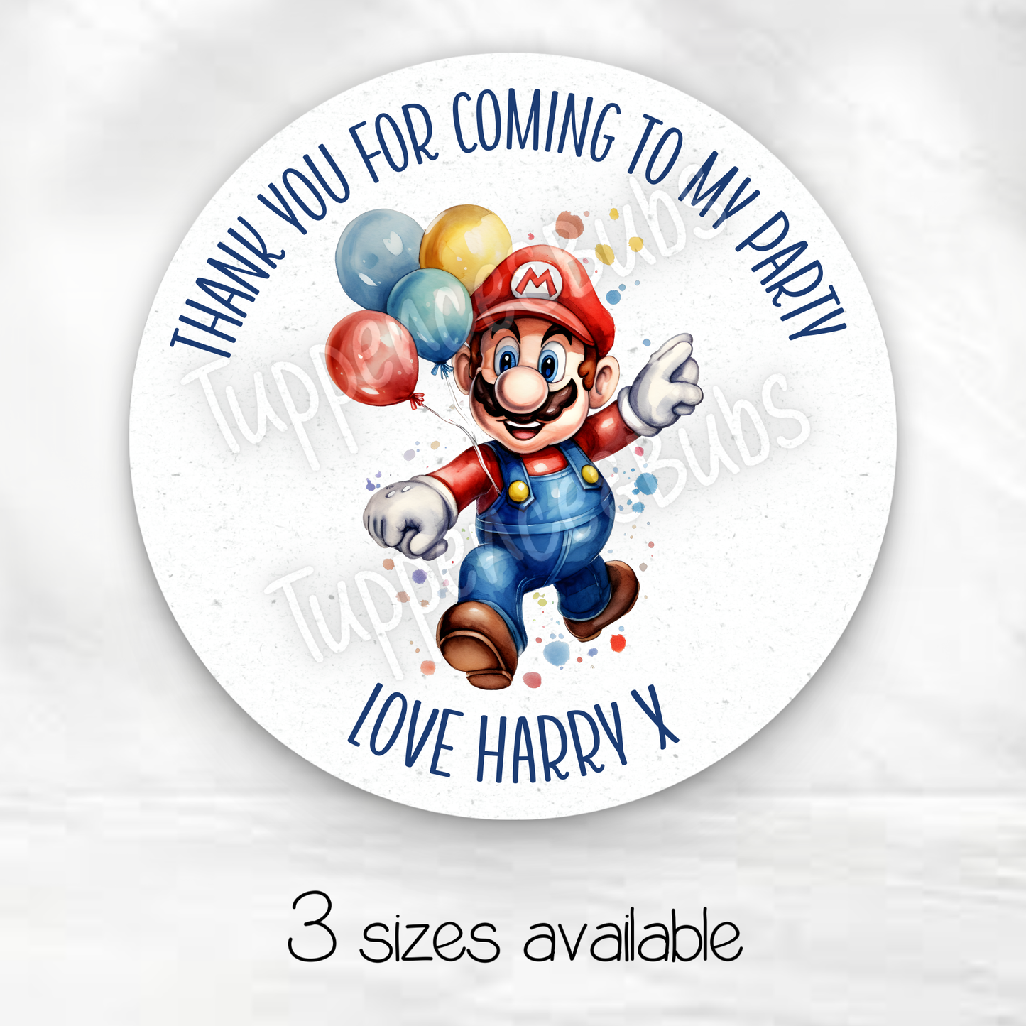 Mario Inspired Stickers - Any Name - Any Wording
