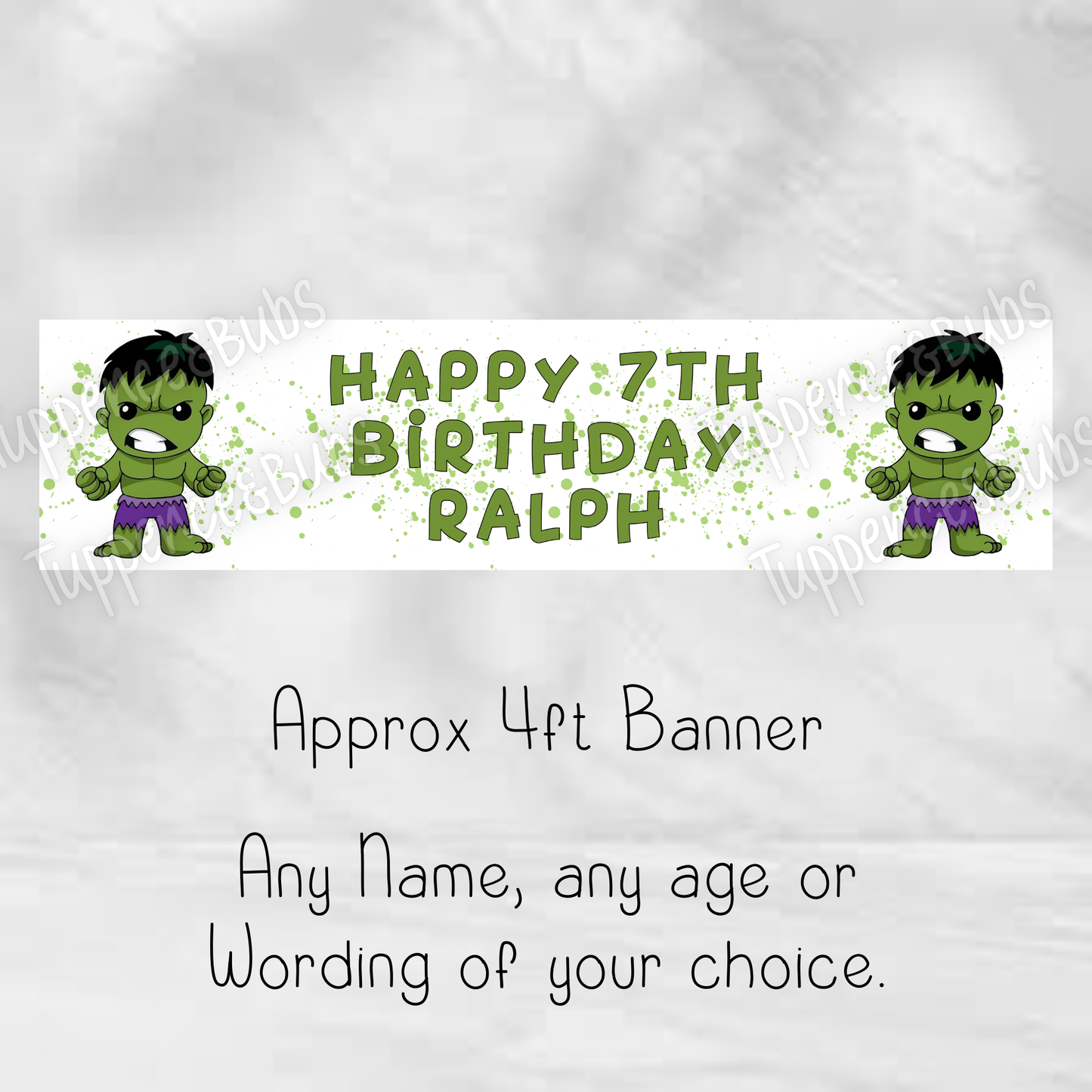 Hulk Inspired Birthday Banner - Any Age - Any Wording