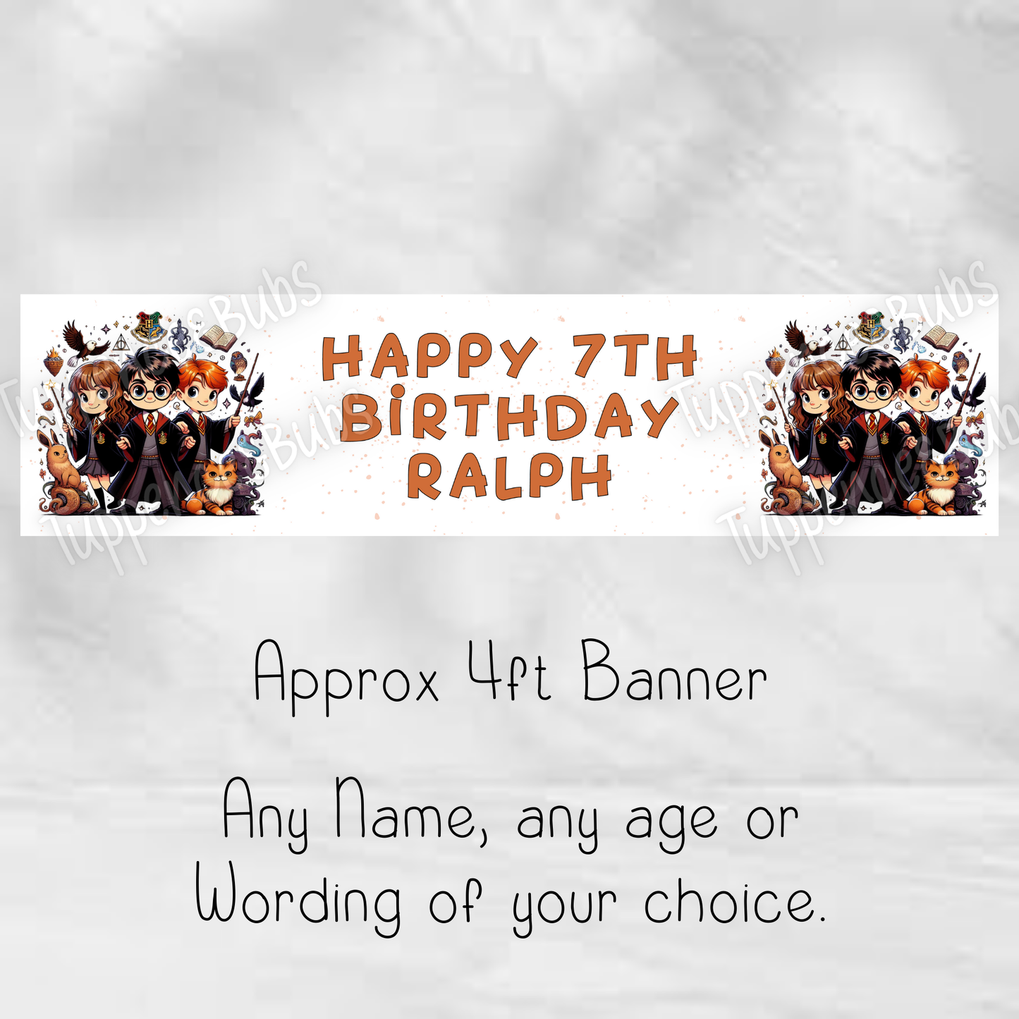 Wizard Inspired Birthday Banner - Any Age - Any Wording