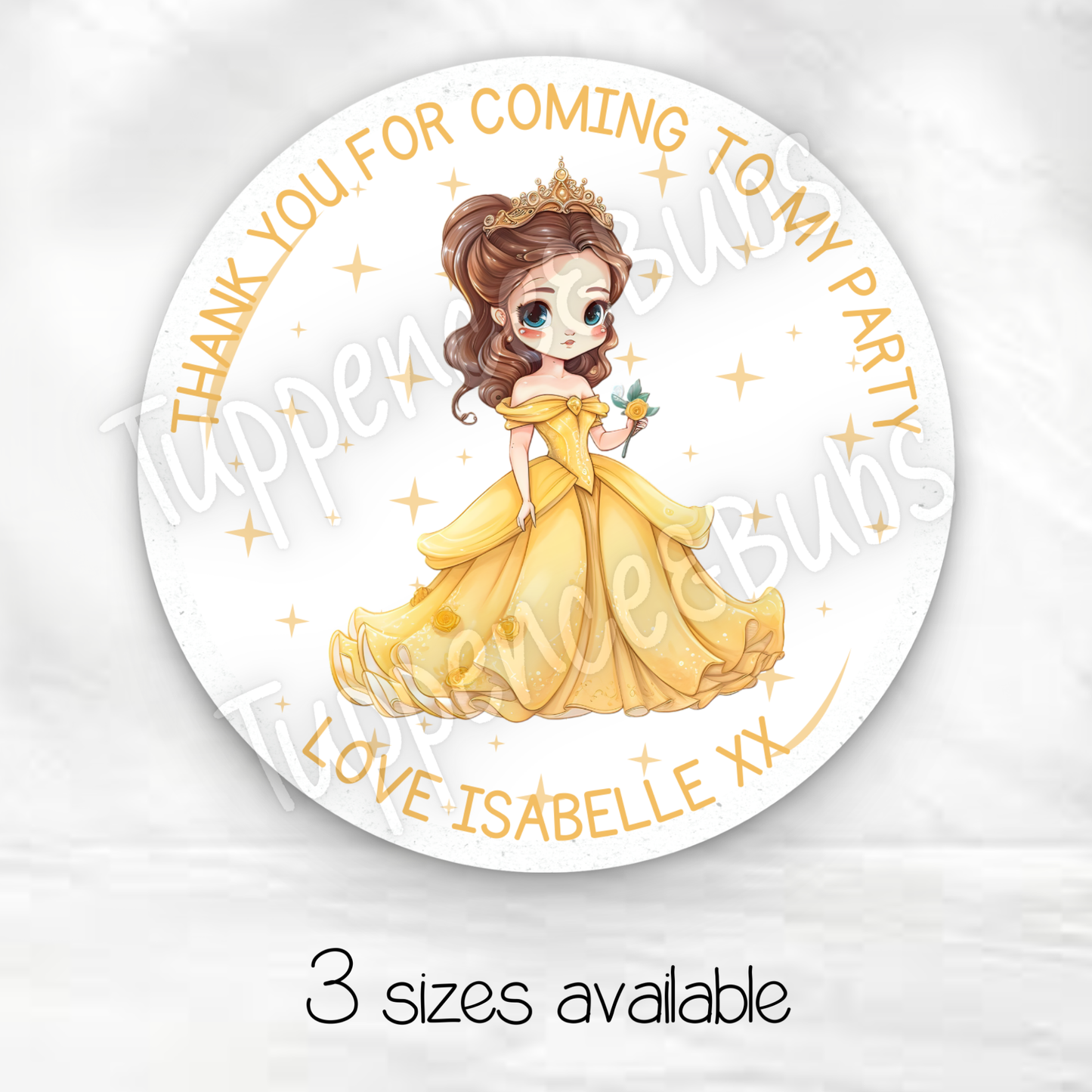Princess Inspired Party Stickers
