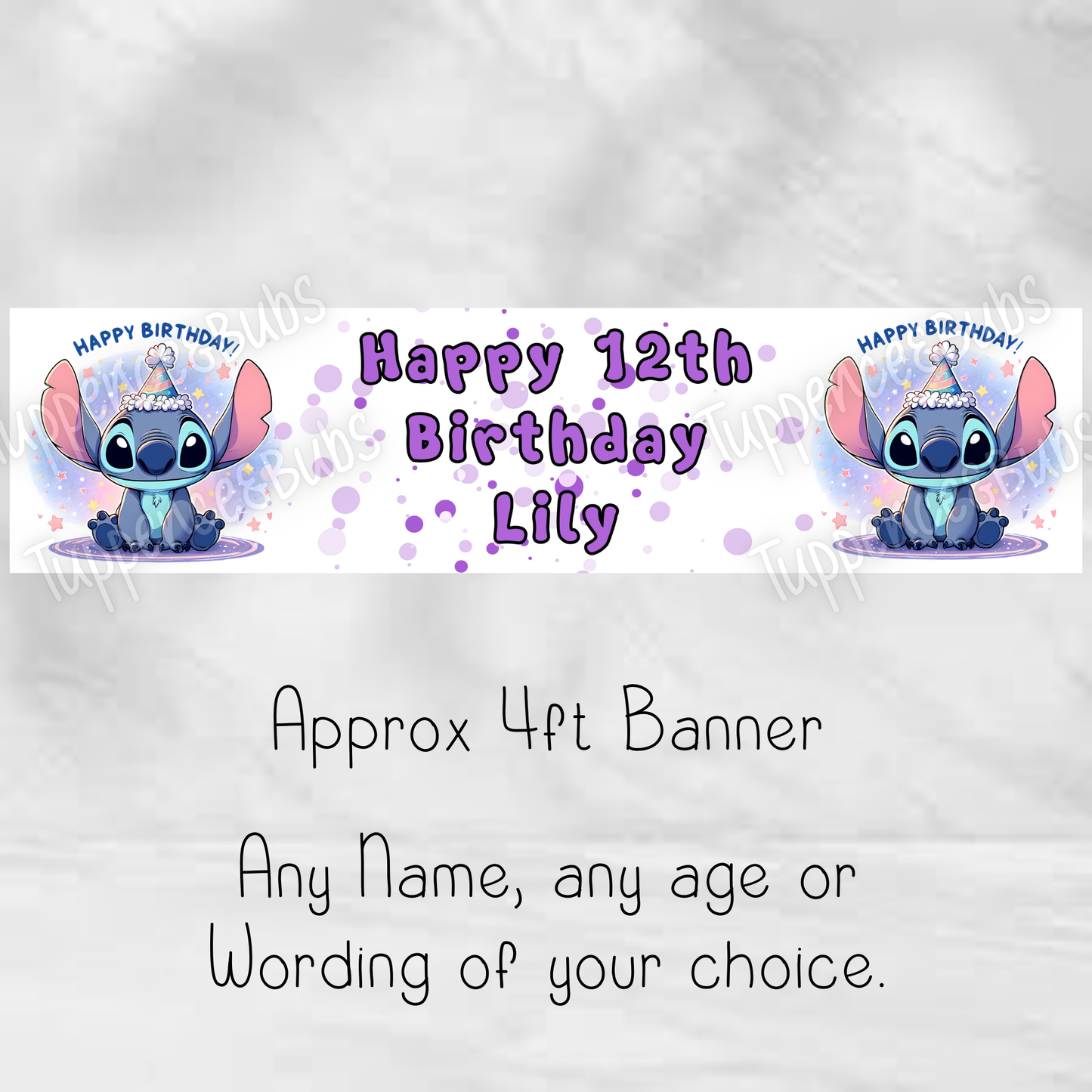 Stitch Inspired Birthday Banner - Any Wording - Any Age
