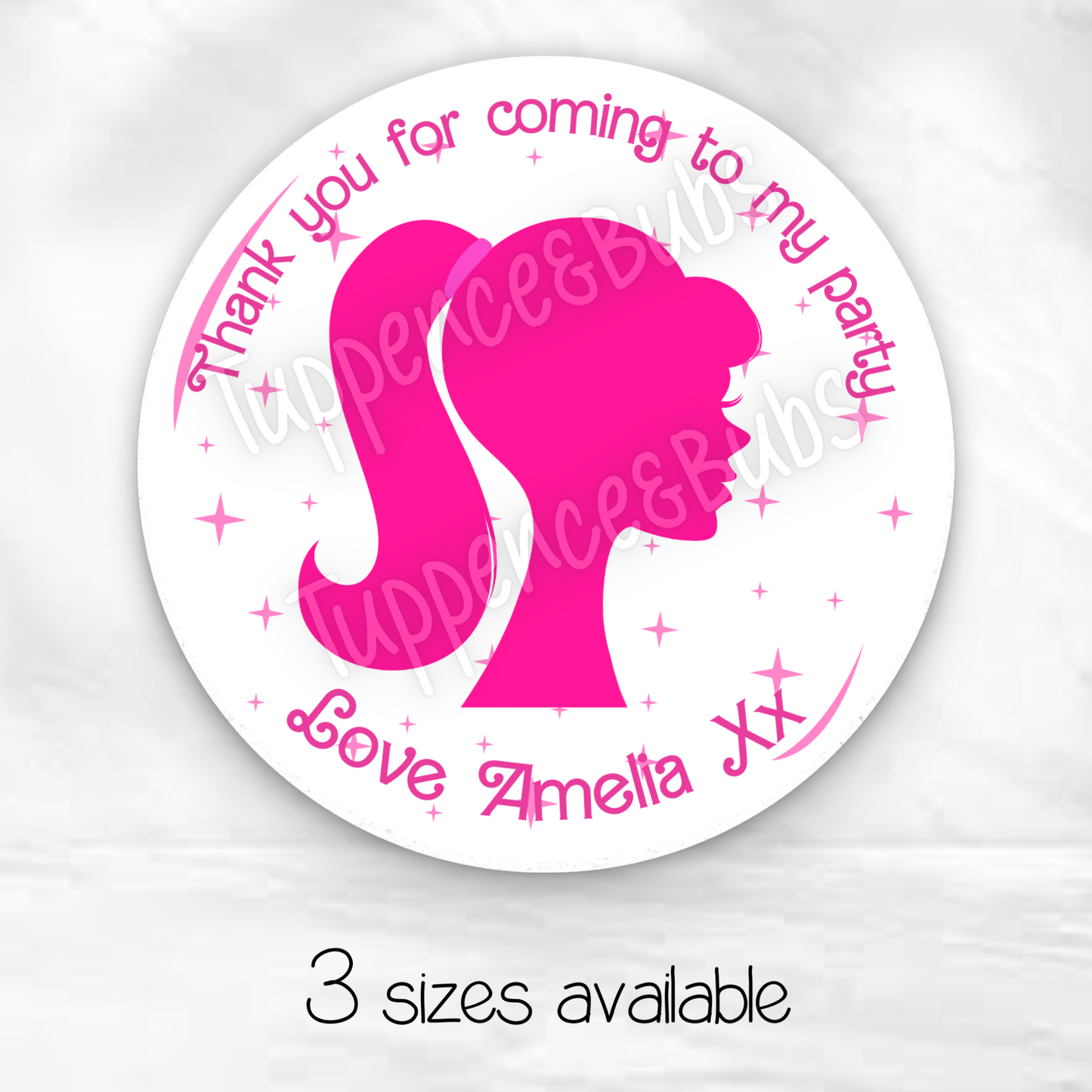 Barbie Inspired Stickers - Perfect For Party Bags & Sweet Cones