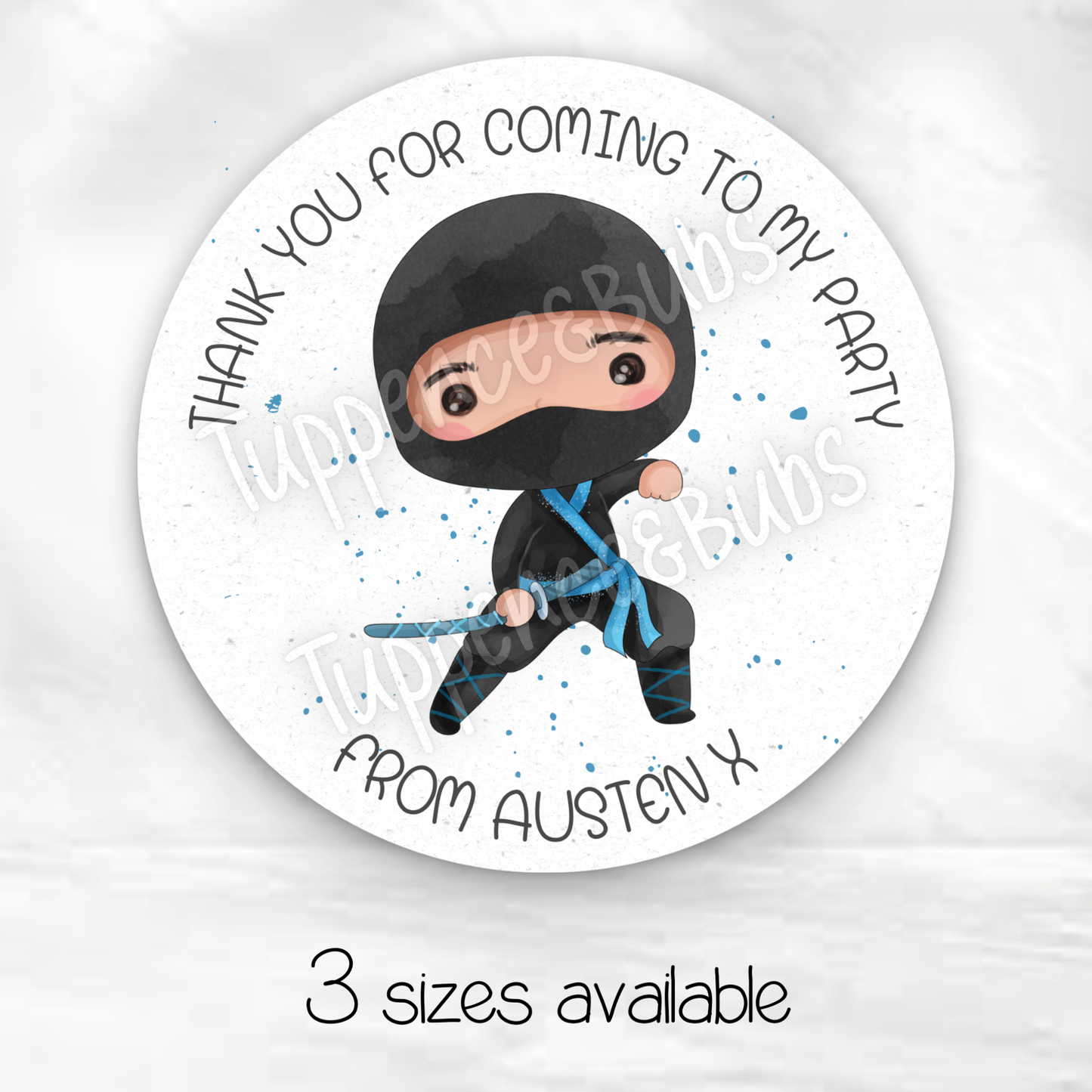 Blue Ninja Inspired Stickers - Perfect for Party Bags & Sweet Cones
