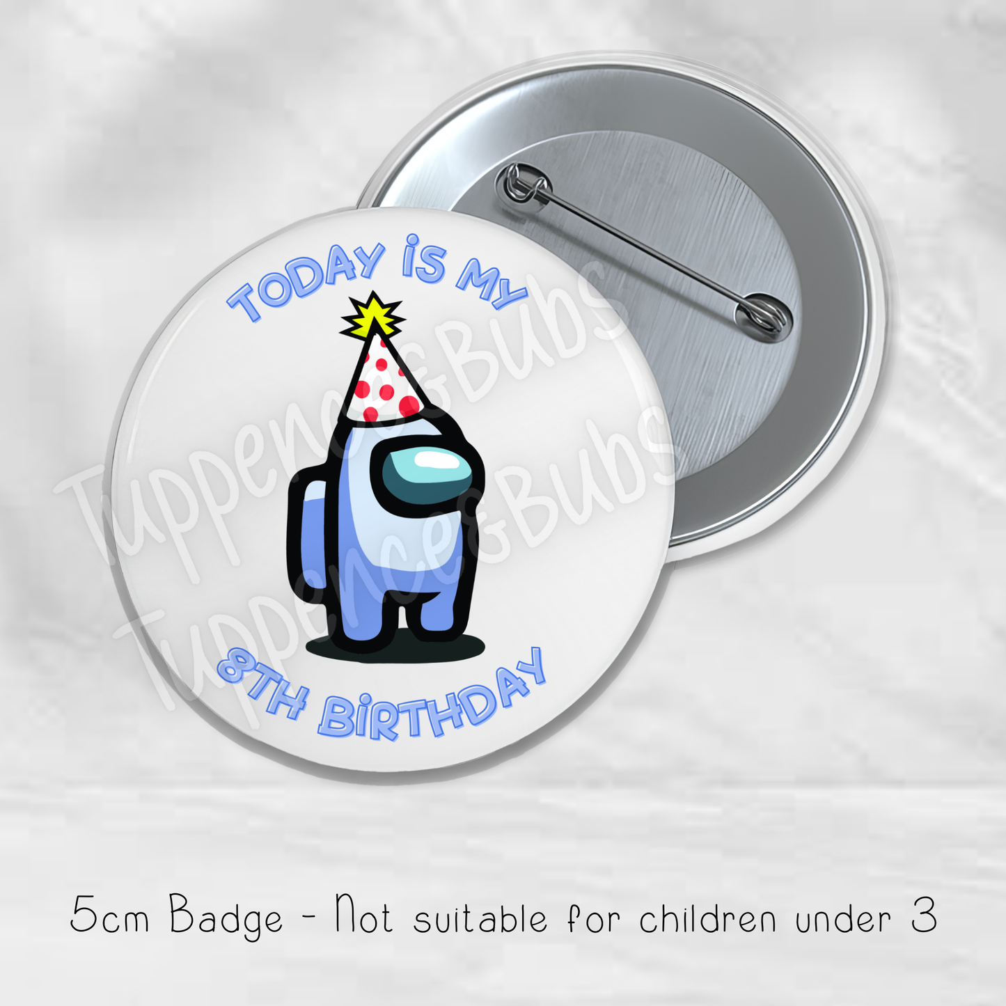Among Us inspired Badge - Any Age - 5.8cm