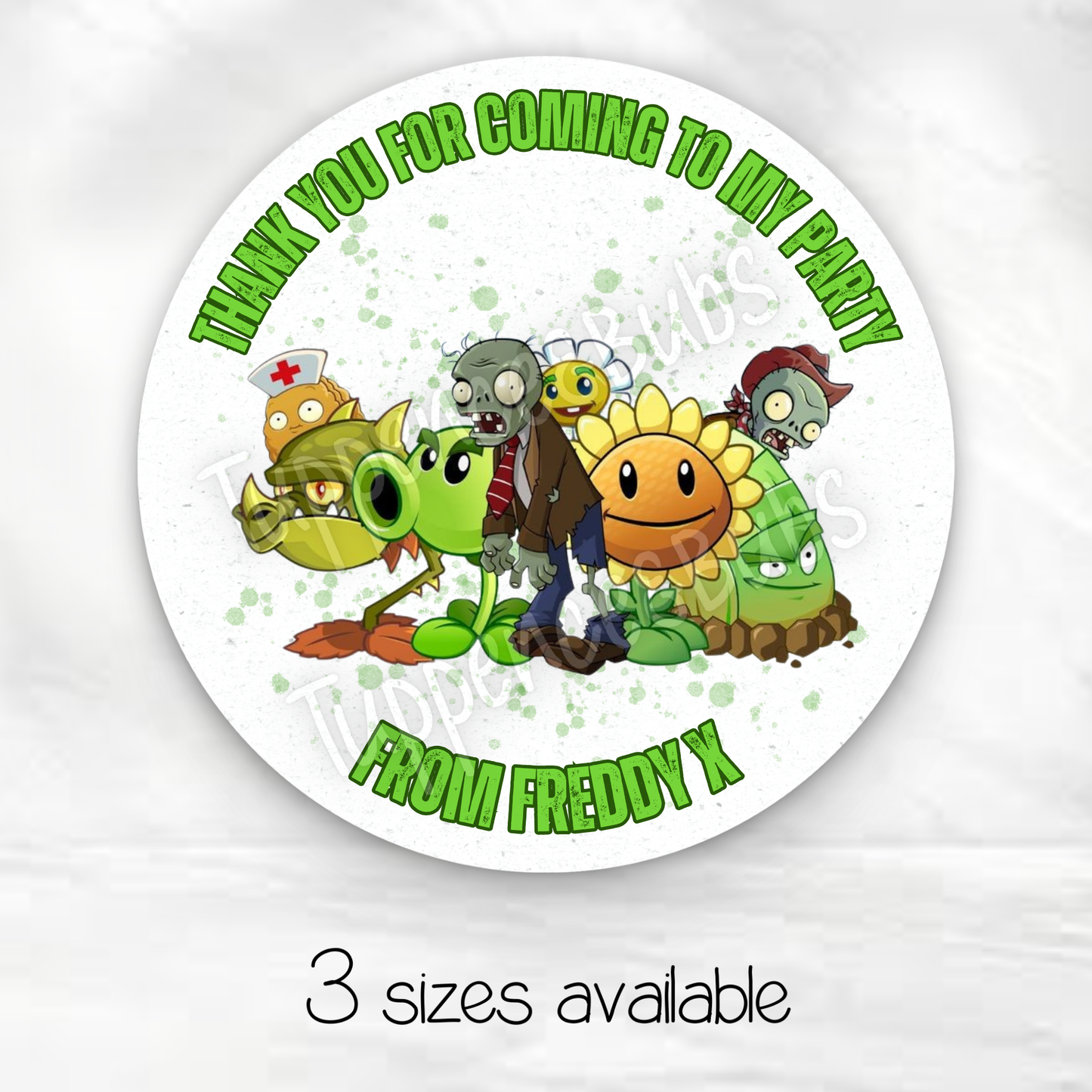 Plants Vs Zombies Inspired Birthday Stickers