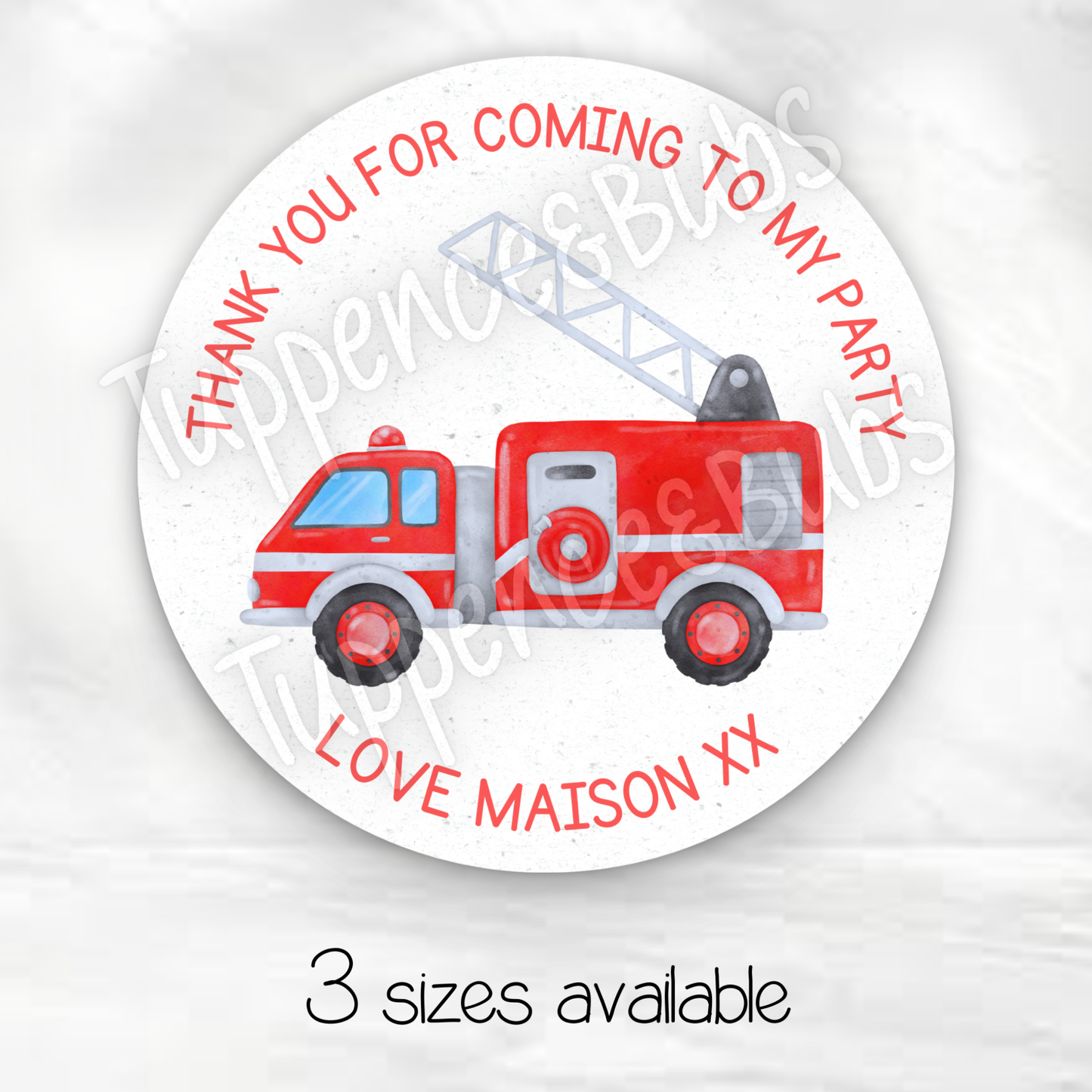 Fire Engine Inspired Stickers