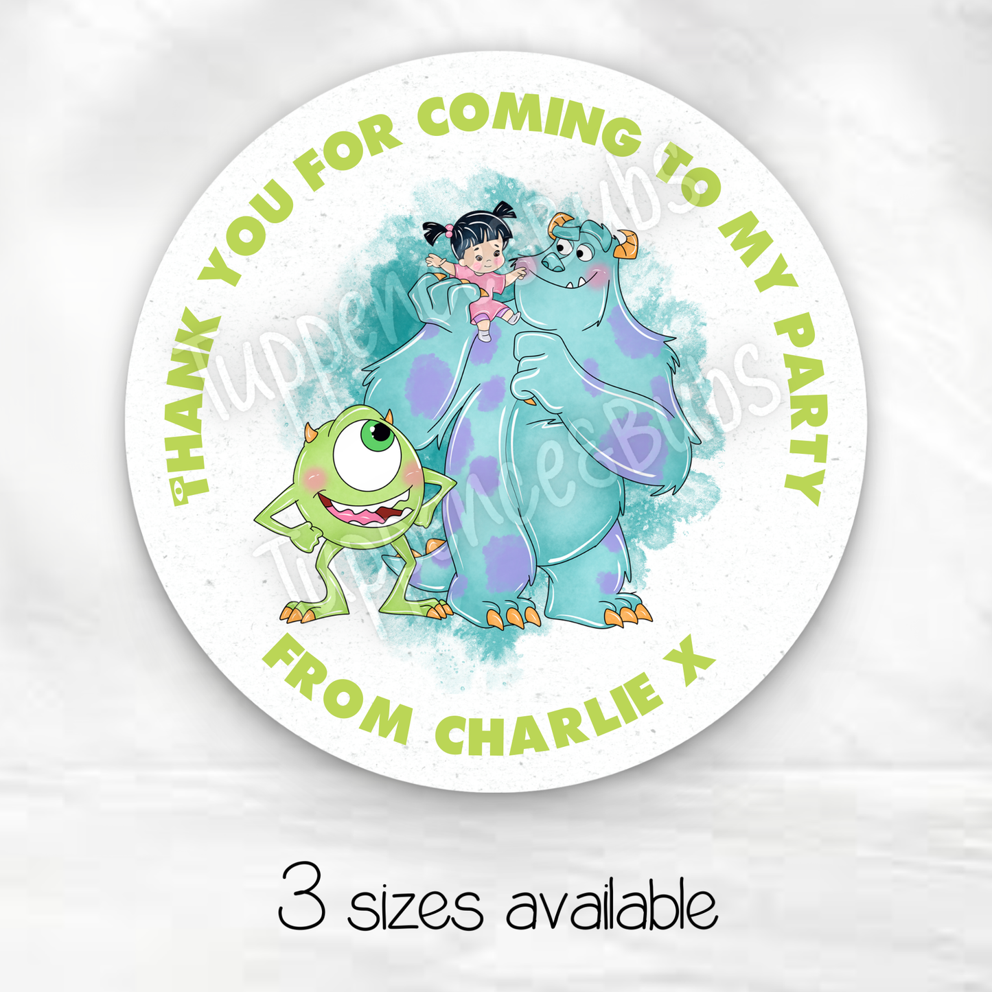 Monsters Inc Inspired Stickers - Blue
