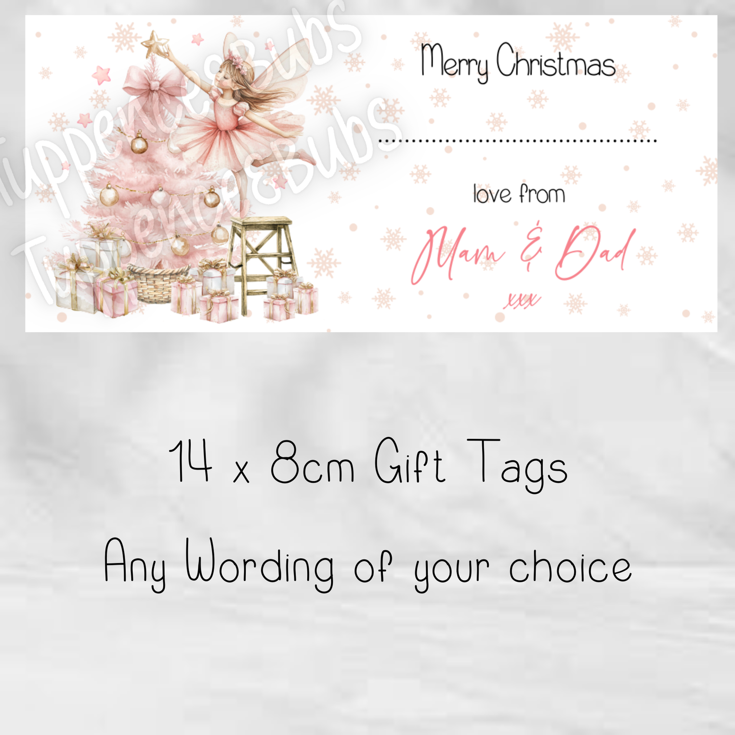 Pink Nutcracker Christmas Labels