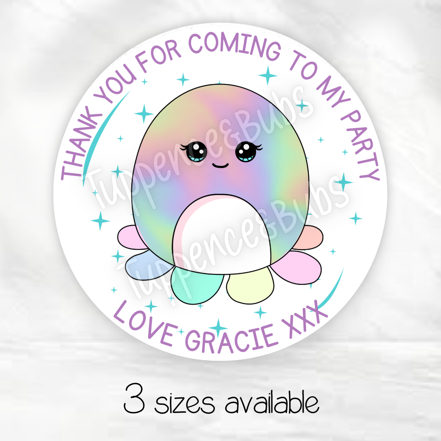 Rainbow Squish Inspired Party Stickers