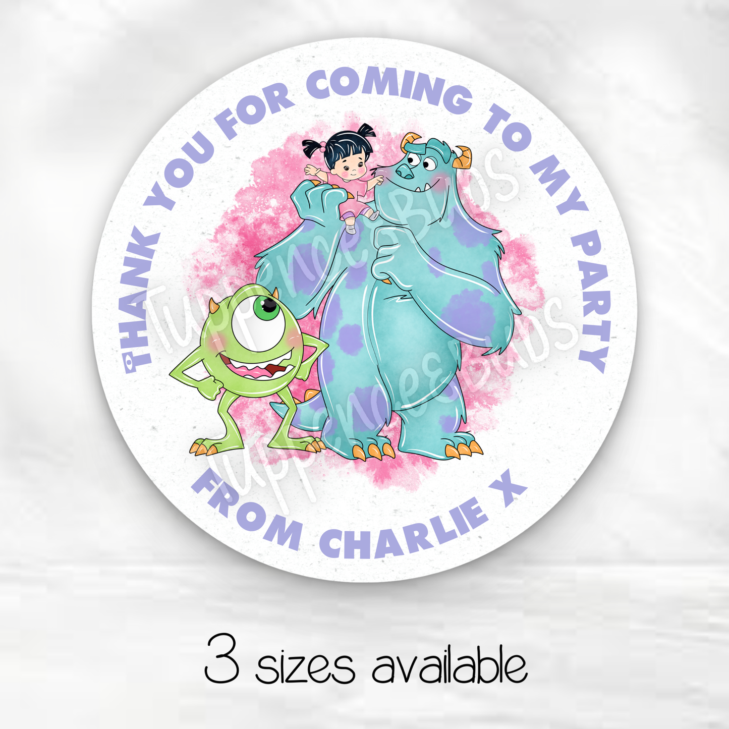 Monsters Inc Inspired Stickers - Pink