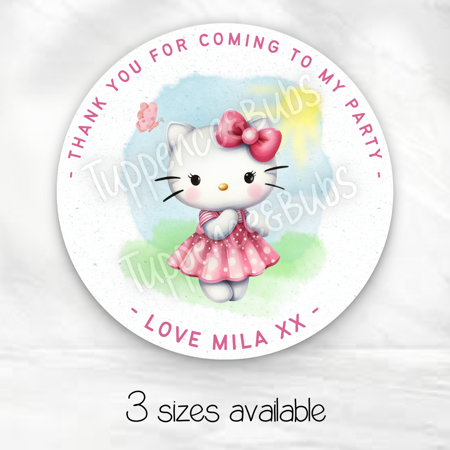 Kitty Inspired Party Stickers