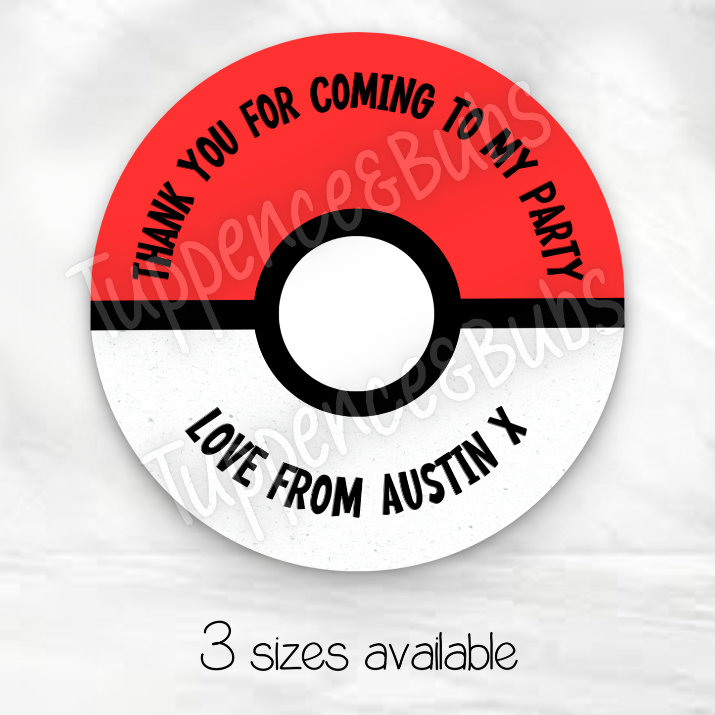 Pokeball Inspired Party Stickers
