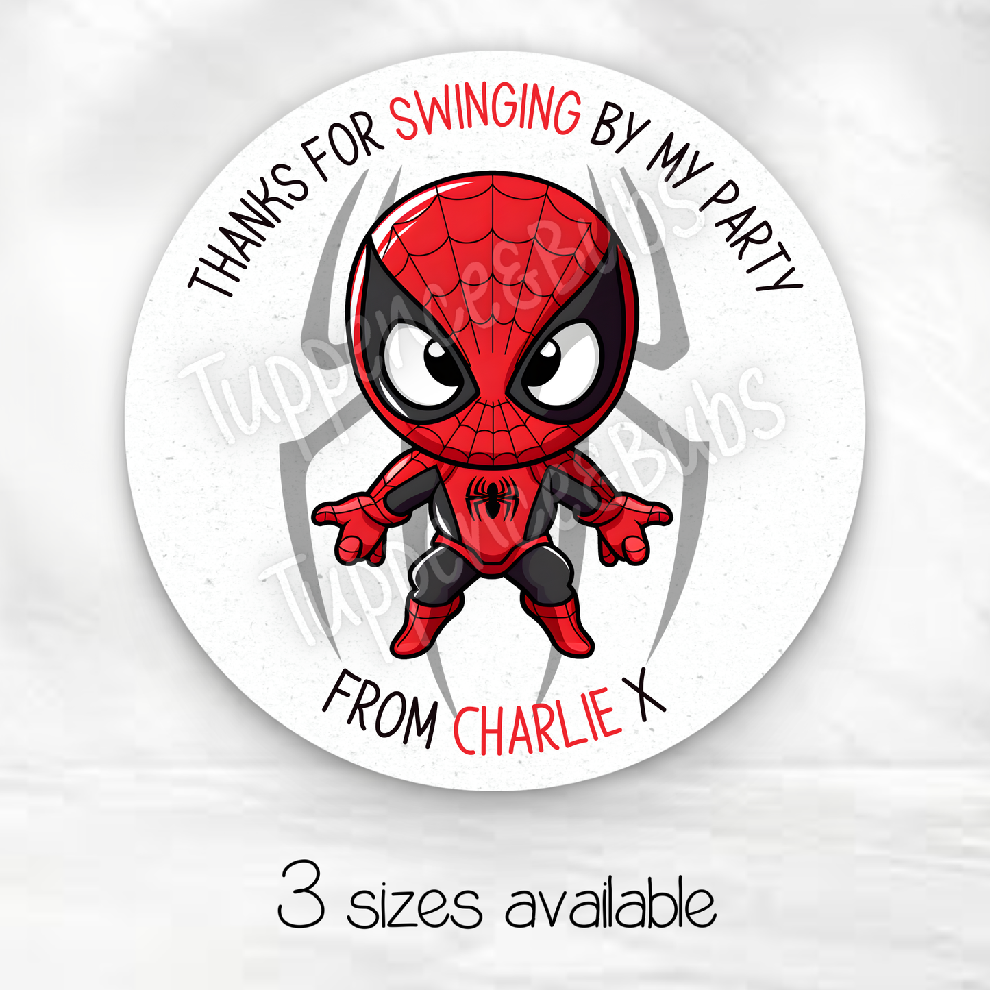 Spiderman Inspired Stickers - Any Name - Any Wording