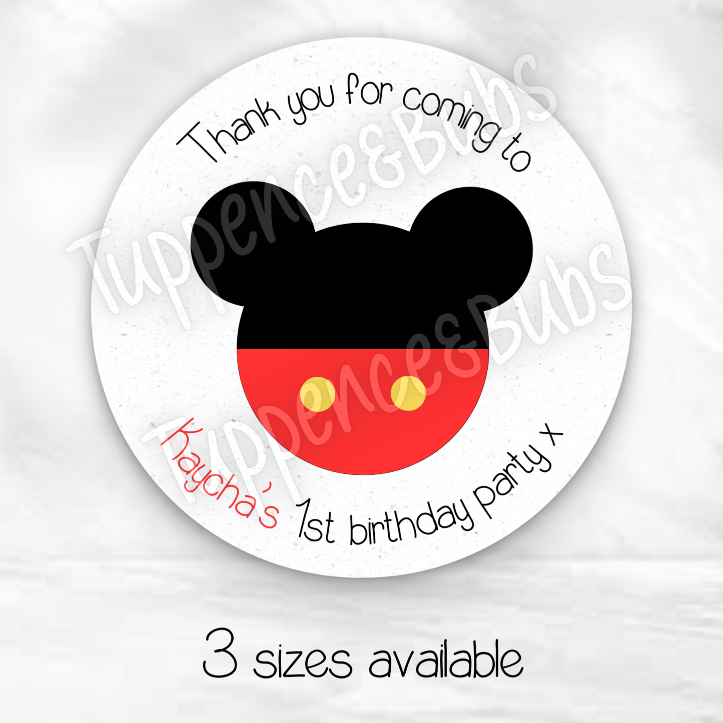 Mouse inspired Party Stickers