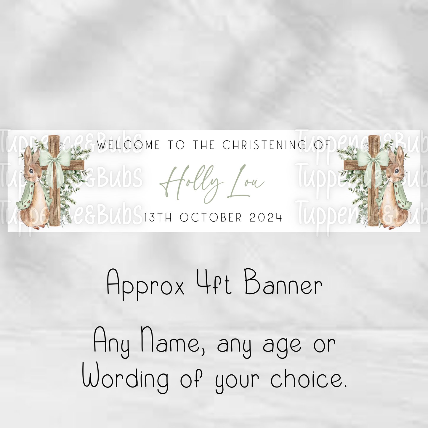 Peter Rabbit Inspired Christening Banner