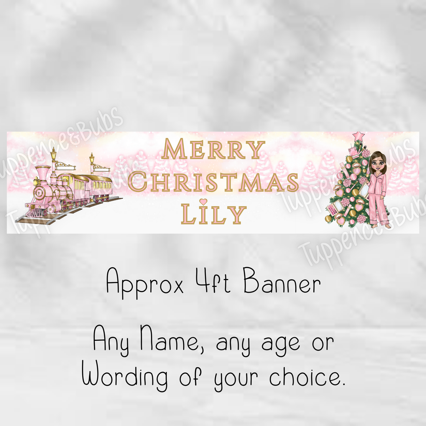 Beauty Inspired P Louise Christmas Banner - Any Wording Of Your Choice