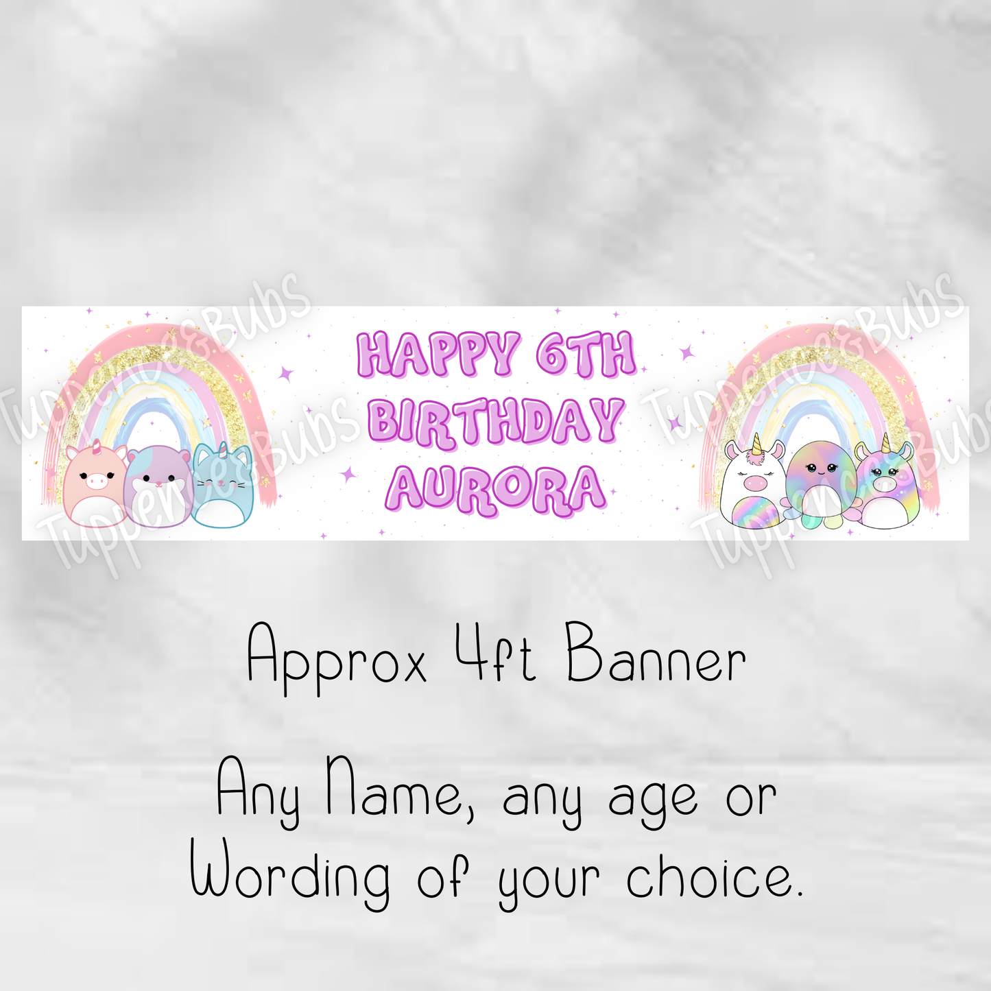 SquishMallow Inspired Birthday Banner