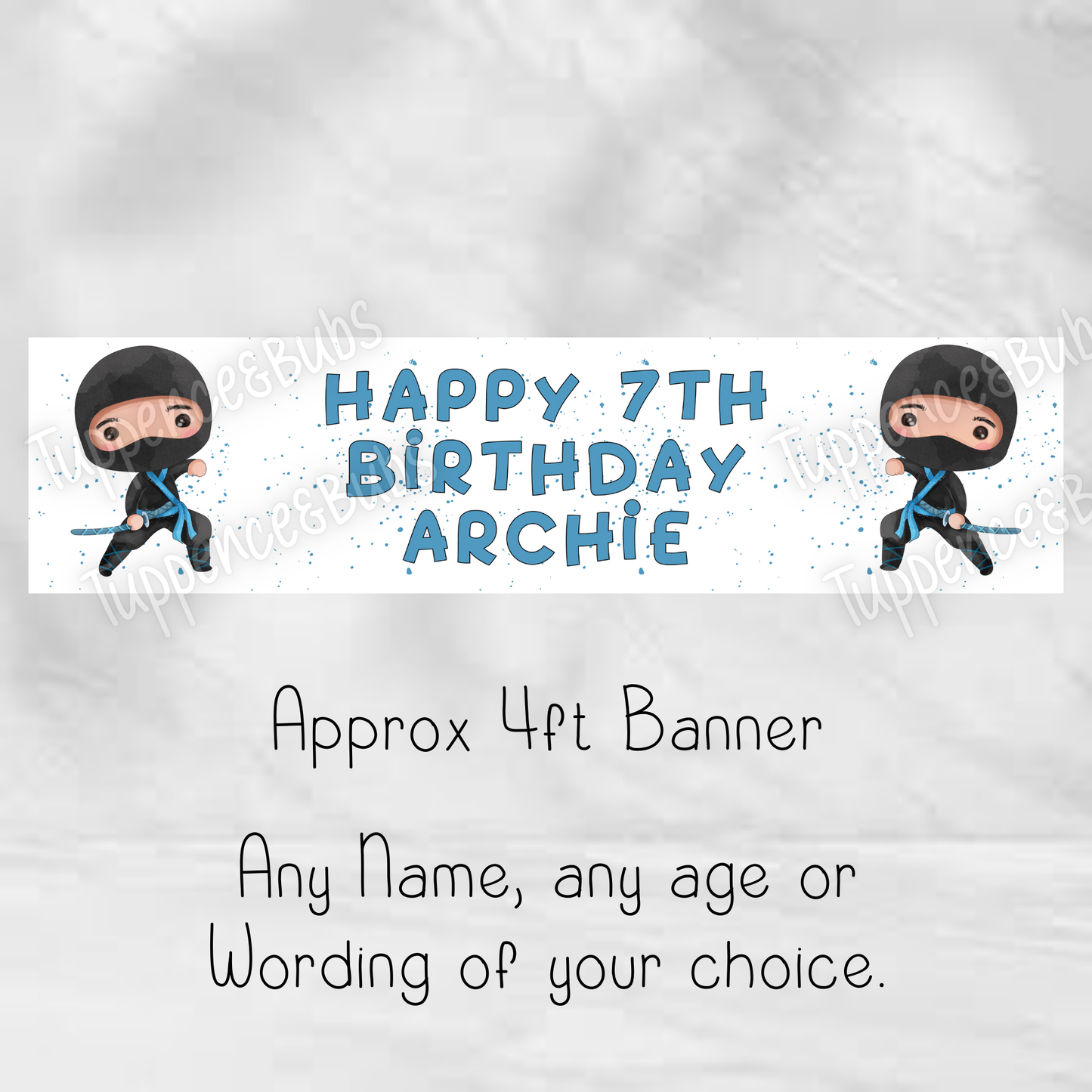 Blue Ninja Birthday Banner