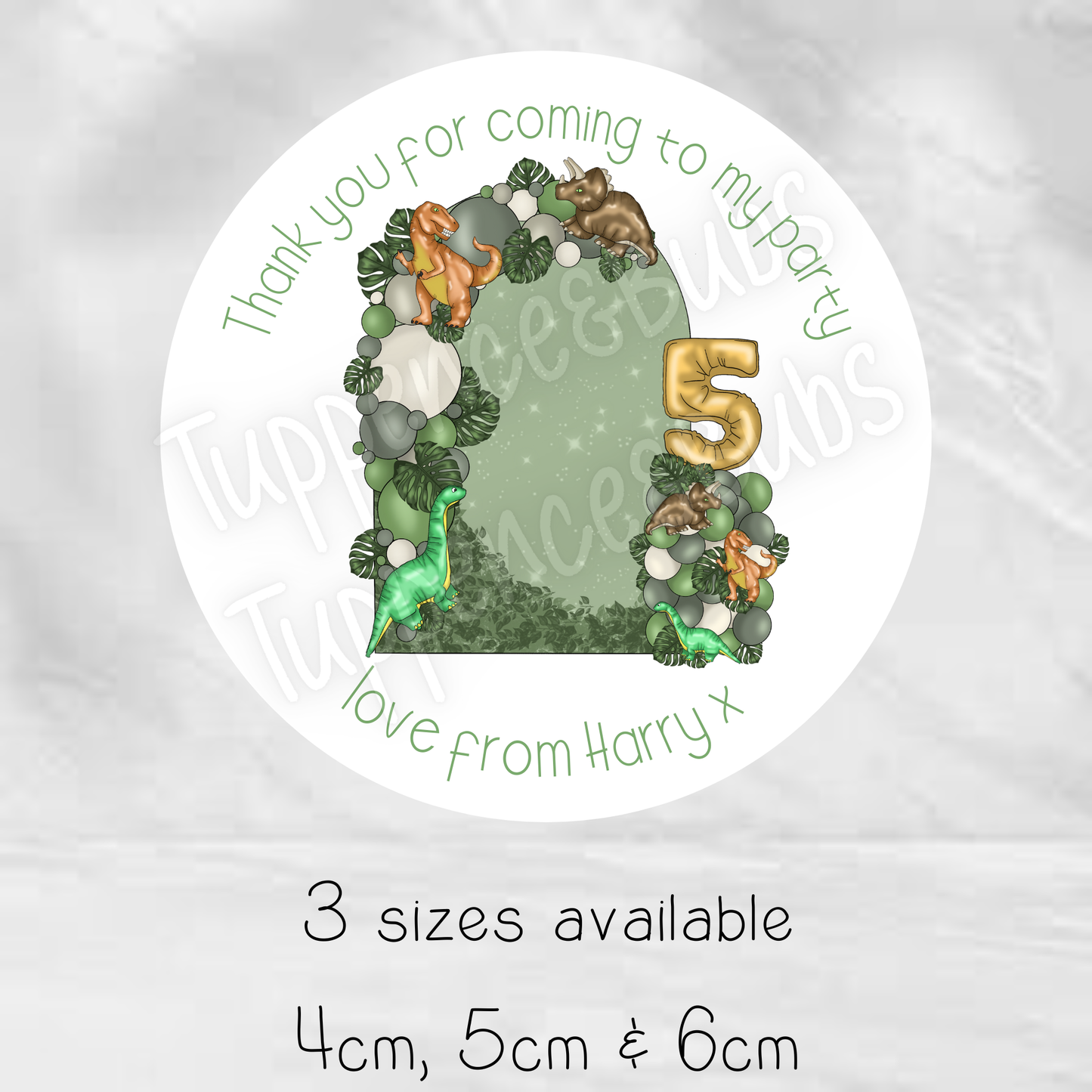 Dinosaur Inspired Birthday Stickers