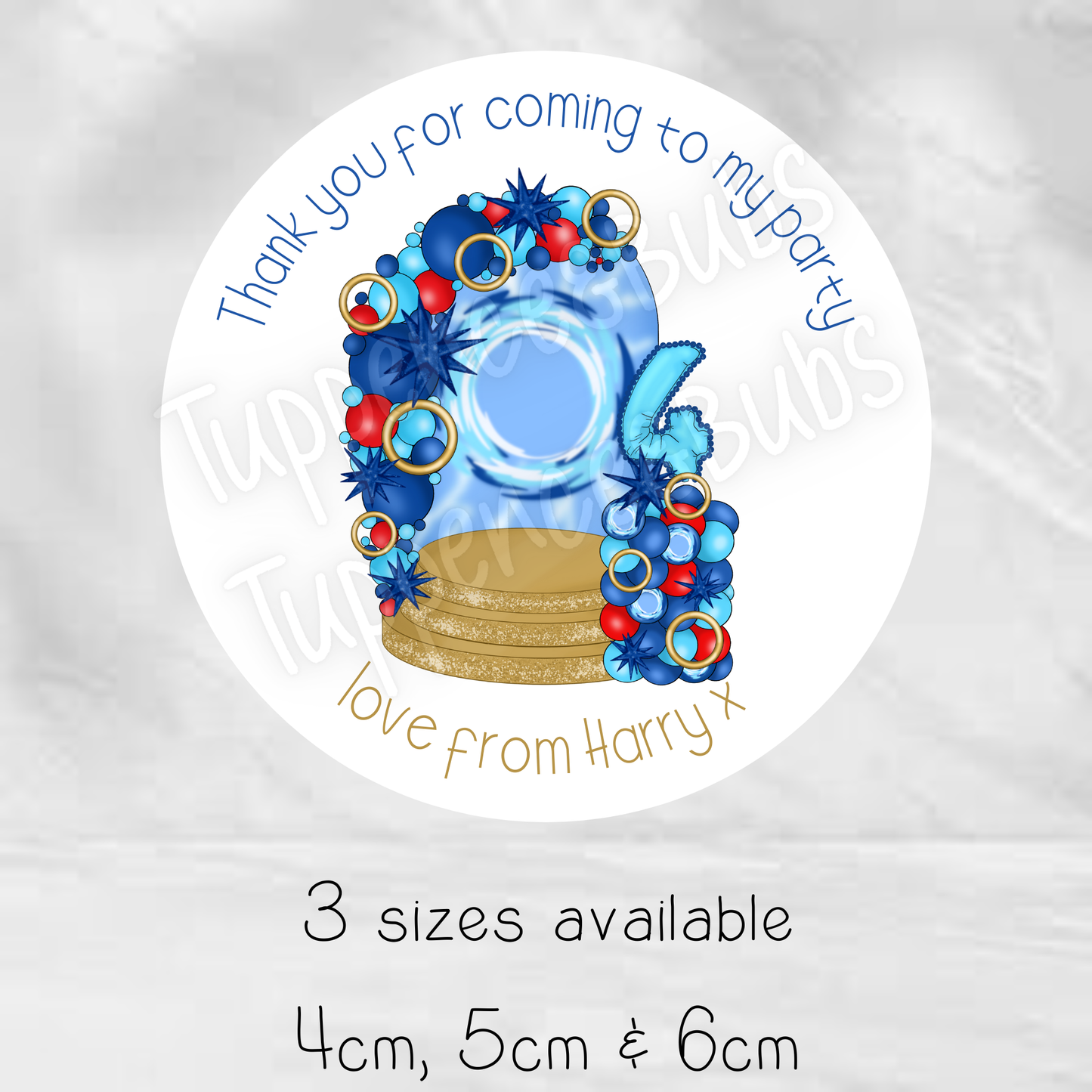 Sonic Inspired Birthday Stickers