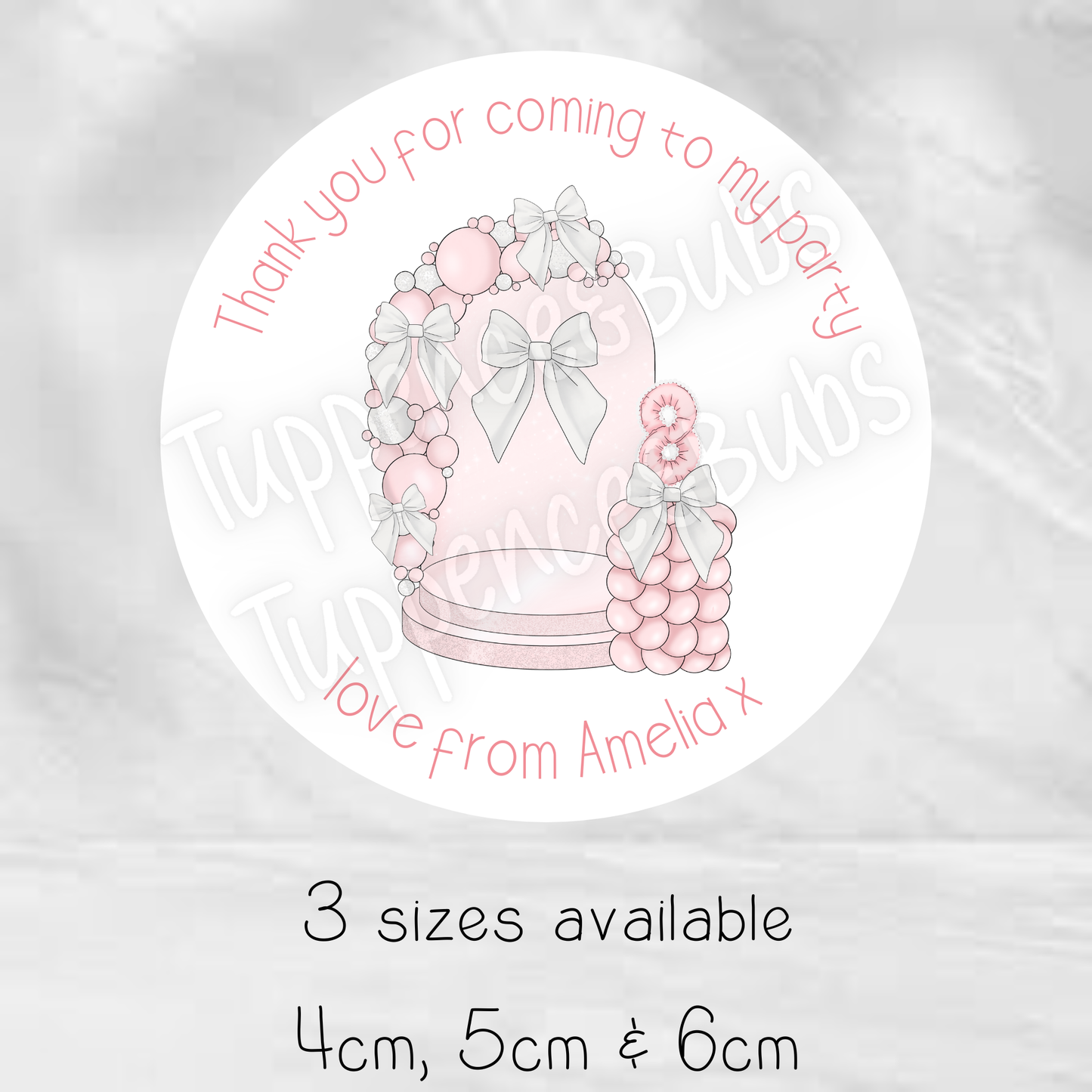 Pink & White Bow Beauty Inspired Birthday Stickers