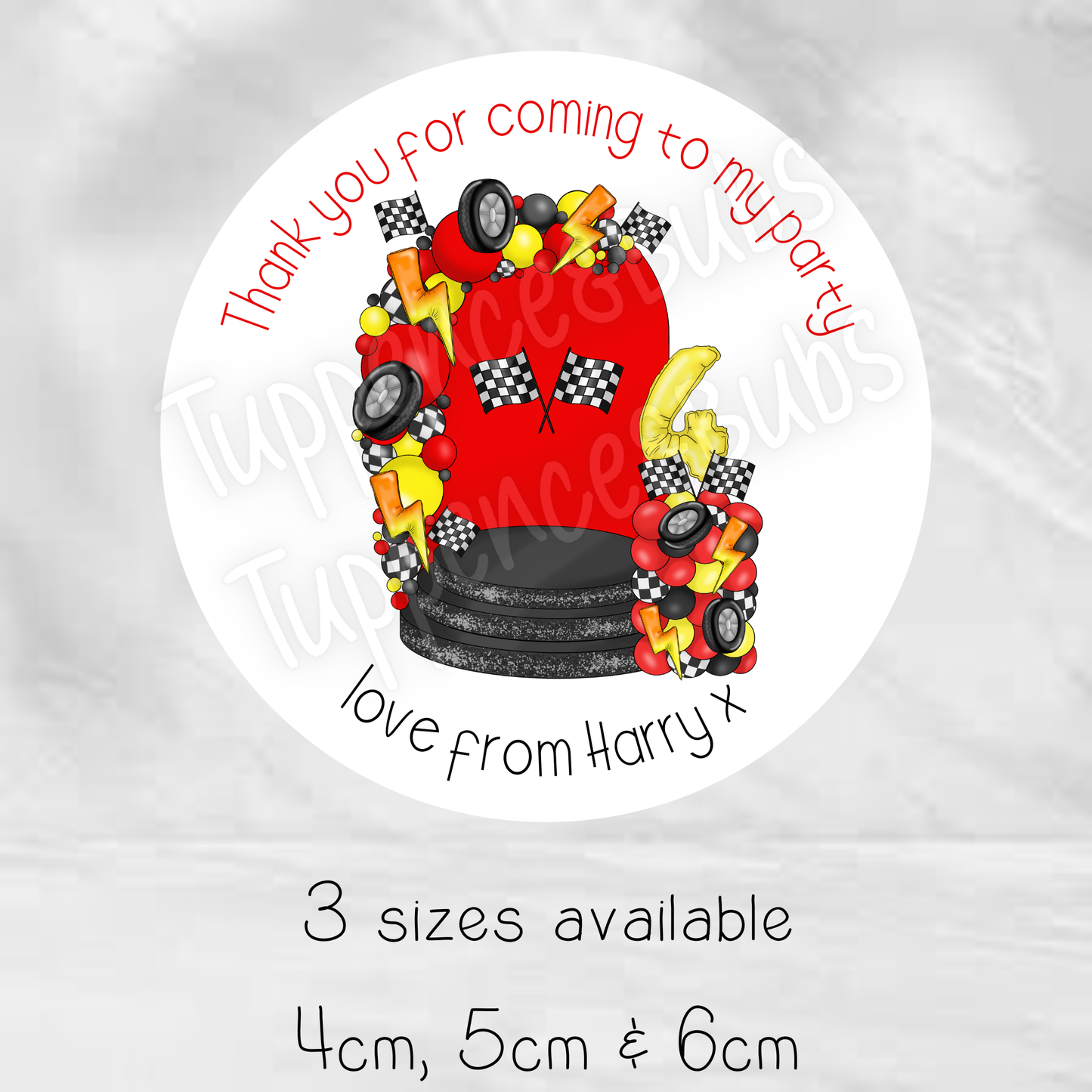 Cars Inspired Birthday Stickers