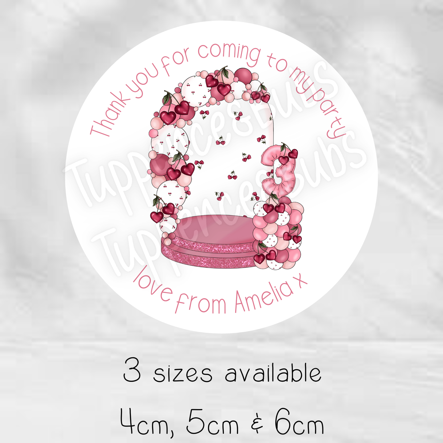 Cherry Themed Birthday Stickers