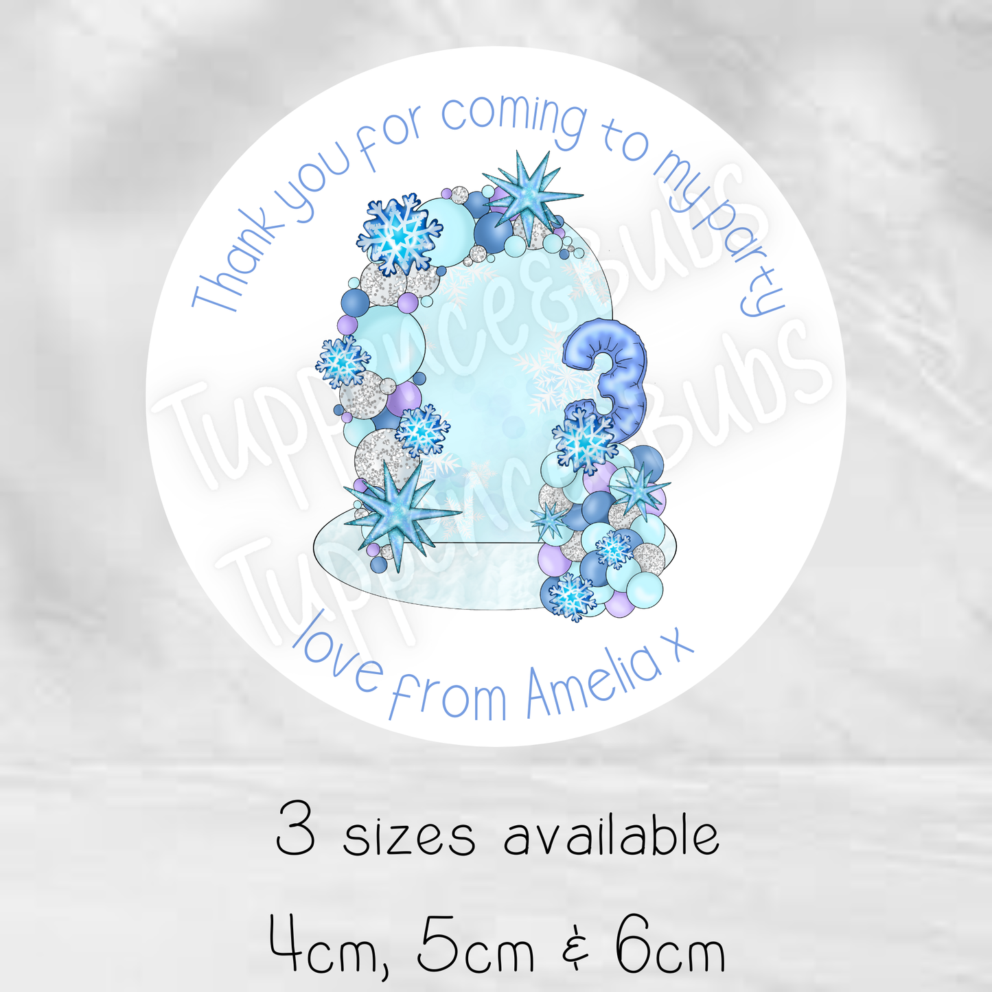 Snow Queen Frozen Inspired Birthday Stickers