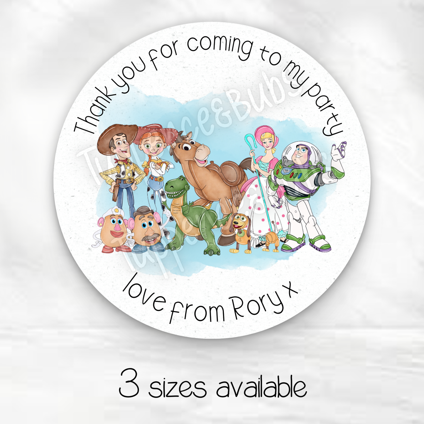Toy Story Inspired Stickers - Blue Background