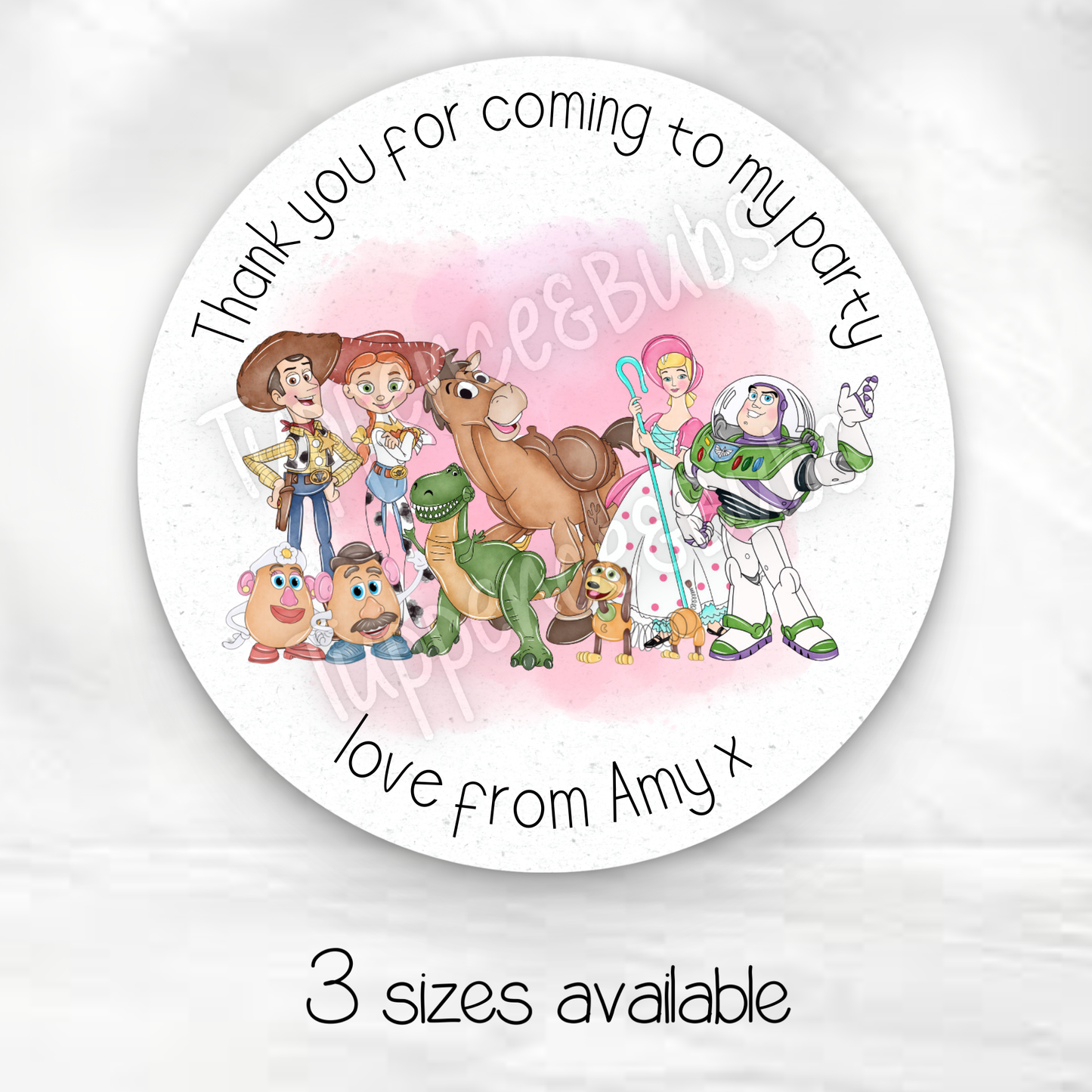 Toy Story Inspired Stickers - Pink Background