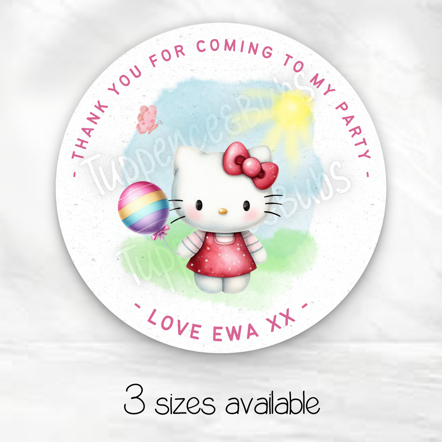 Kitty Inspired Party Stickers