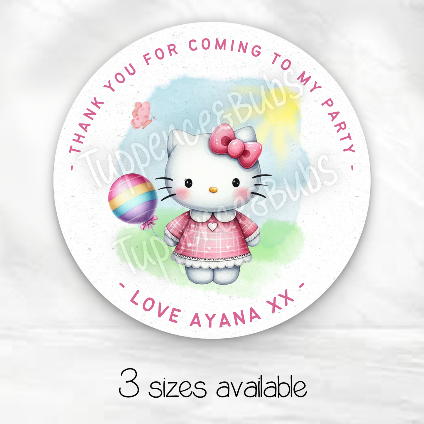 Kitty Inspired Party Stickers
