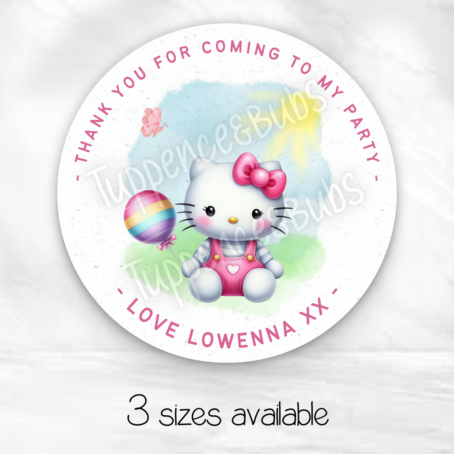 Kitty Inspired Party Stickers