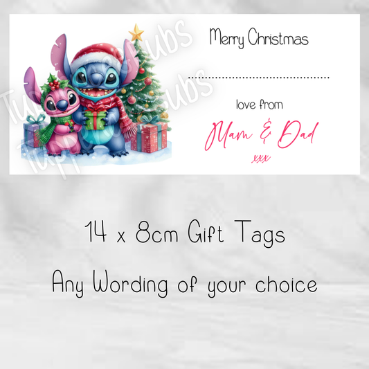 Stitch & Angel Inspired Christmas Labels