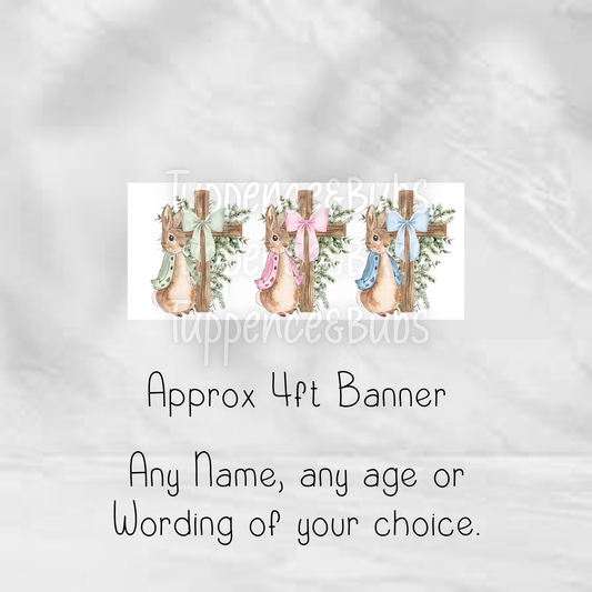 Peter Rabbit Inspired Christening Banner