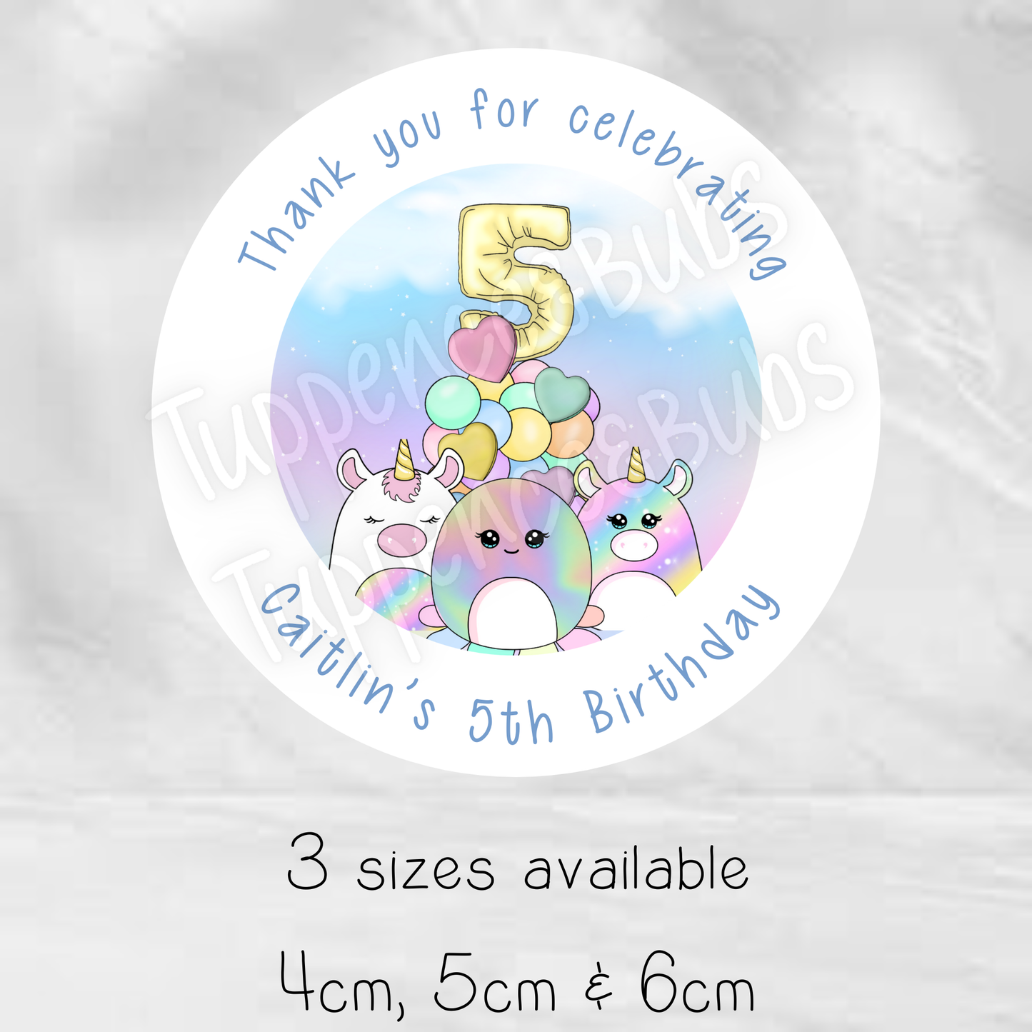 Squish Mallow Themed Stickers - 4 designs