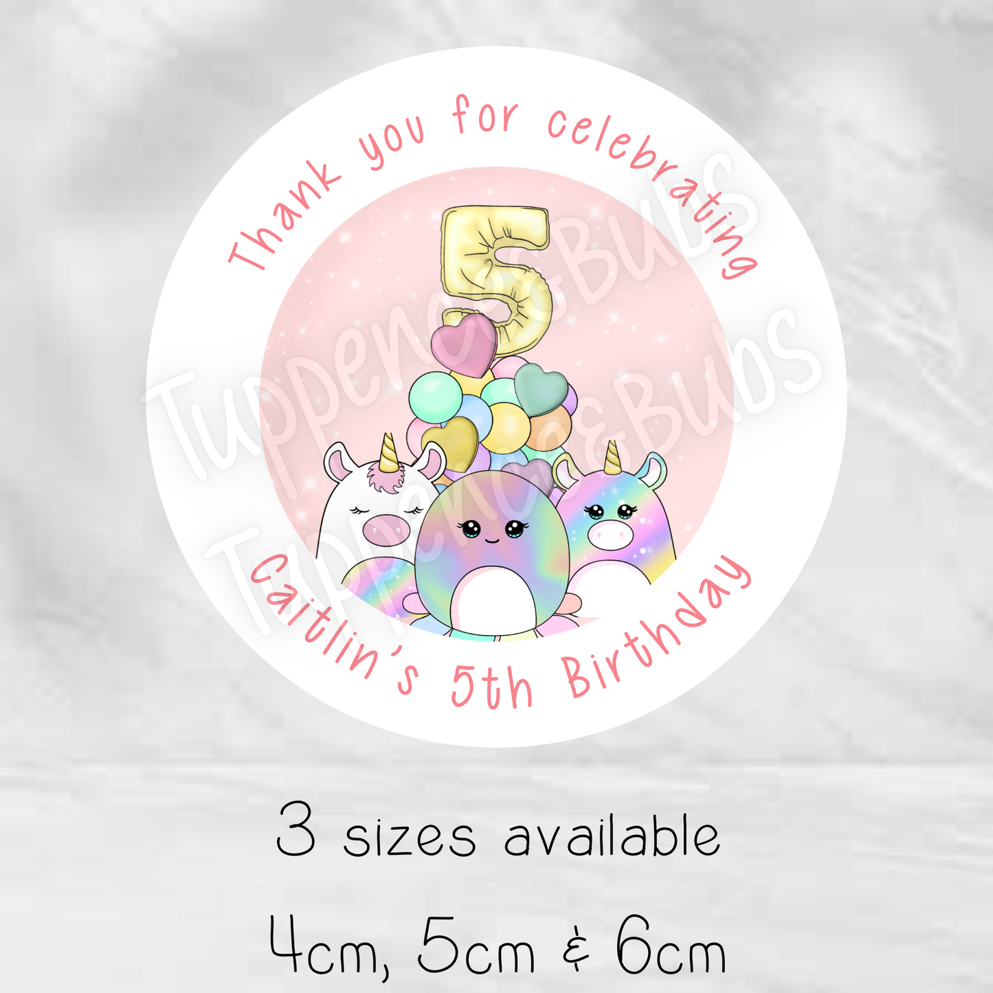 Squish Mallow Themed Stickers - 4 designs